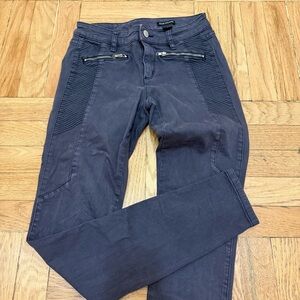 Club Monaco Jeans Women Size 2 Grey Stretch Low Rise Skinny Faux Zipper Pockets